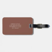 Bruin | Modern monogram Bagagelabel (Achterkant horizontaal)