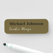 Bruin modern professioneel minimalistisch profiel naamplaatje (In situ)