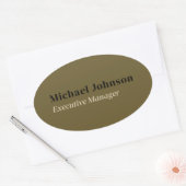Bruin modern professioneel minimalistisch profiel ovale sticker (Envelop)