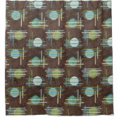 Bruin moderne geometrische douchegordijn (Voorkant)