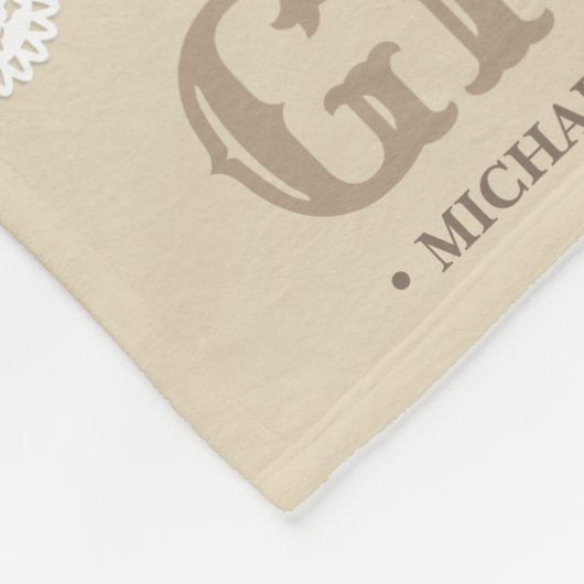 Bruin Monogram Fotocollage Fleece Deken (Hoek)