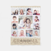 Bruin Monogram Fotocollage Fleece Deken (Voorkant)