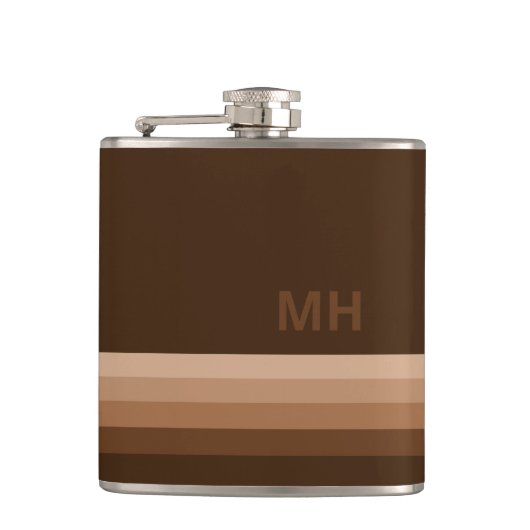 Bruin monogram heupfles (Voorkant)