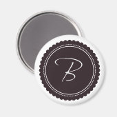 Bruin monogram letter B Magneet (Voorkant / Achterkant)
