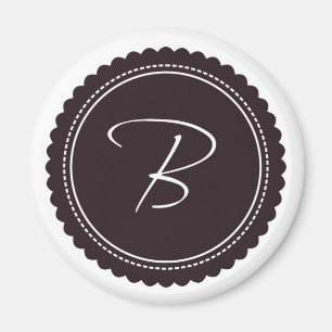 Bruin monogram letter B Magneet