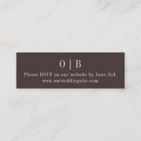 Bruin Monogram RSVP Website Mini Enclosure Kaart