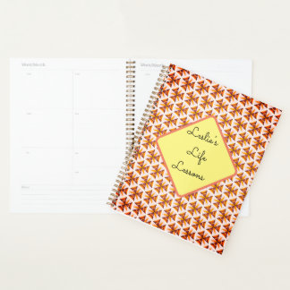Bruin Mooi Naadloos patroon Gepersonaliseerde naam Planner