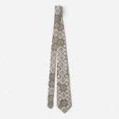 Bruin Mosaic Diamond Pattern Stropdas (Achterkant)