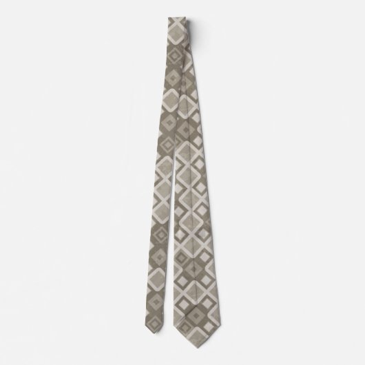 Bruin Mosaic Diamond Pattern Stropdas (Achterkant)