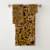 Bruin Mozaïek Glas Tegel Modern Chic Bad Handdoek (Insitu)