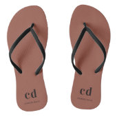 Bruin naam monogram teenslippers (Voetbed)