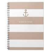 Bruin Notitieboek met snijveranker met witte stree (Voorkant)