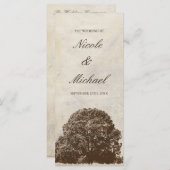  Bruin Oak Tree Fall Wedding Programma (Voorkant / Achterkant)