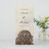  Bruin Oak Tree Fall Wedding Programma (Staand voorkant)