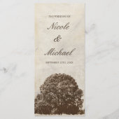  Bruin Oak Tree Fall Wedding Programma (Voorkant)