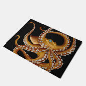Bruin Octopus Blue Eye Black Art Deurmat (Schuin)
