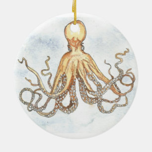 Bruin Octopus Circle Ornament