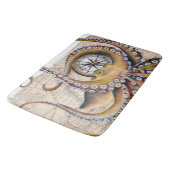 Bruin octopus Map Compass Badmat (Gekanteld)