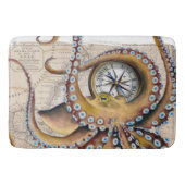 Bruin octopus  Map Compass Badmat (Voorkant)