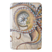 Bruin octopus Map Compass Badmat (Voorkant Verticaal)