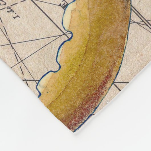 Bruin octopus Map Compass Fleece Deken (Hoek)