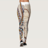 Bruin octopus  Map Compass Leggings (Achterkant)