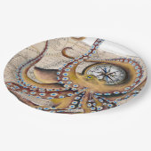 Bruin octopus  Map Compass Papieren Bordje (Gekanteld)