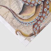 Bruin octopus Map Compass Tissuepapier (Detail)