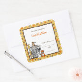 Bruin Oerwoud Dieren Boek Bord Bookplaat label (Envelop)