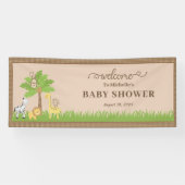 Bruin Oerwoud Sarfari Dieren Baby shower Banner (Horizontaal)