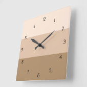 Bruin Ombre Striped Square Wall klok (Hoek)