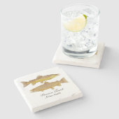 Bruin Onderzetter met forel (Zijkant)