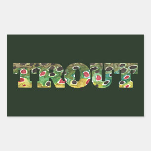 Bruin ontwerp van forel rechthoekige sticker