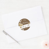 Bruin Onze Bruiloft Monogram Sticker (Envelop)