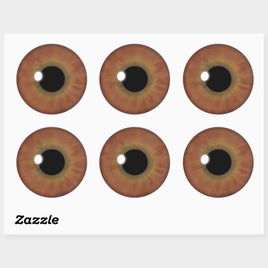 Bruin oog Iris Cool Eyeball Custom Ronde Stickers (Vel)