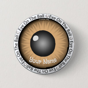 Bruin oog op bal golfer ronde button 5,7 cm