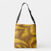 Bruin Oranje Abstract geometrisch ontwerp Crossbody Tas (Achterkant)