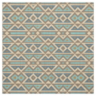 Bruin Oranje Blauwgroen Turquoise Eclectic Ethnic Stof