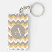 Bruin, Oranje en wit Chevron Pattern Sleutelhanger (achterkant)