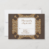 Bruin Oranje luipaard printplaat RSVP-kaarten RSVP Kaartje (Achterkant)