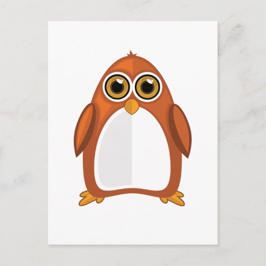 Bruin Oranje Penguin Briefkaart (Voorkant)