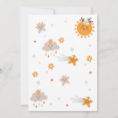 Bruin & Oranje Sky Baby shower Kaart (Achterkant)