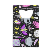 bruin-oranje tartan plaid. kredietkaart flessenopener (Achterkant)