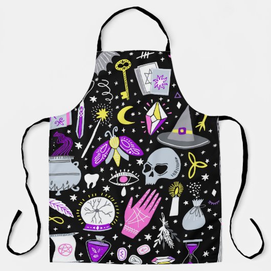 bruin-oranje tartan plaid. schort (Voorkant)