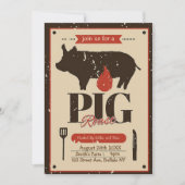 Bruin Oranje  varken Roast Kaart (Voorkant)