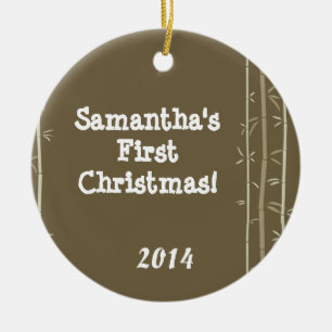 Bruin Oriental Bamboo Persoonlijke naam Keramisch Ornament