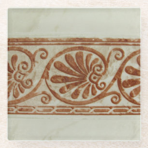 Bruin-ornamentegrens Middellandse Zee Glazen Onderzetter