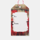 Bruin paard, bogen en schuren rustieke kerst cadeaulabel (Achterkant)