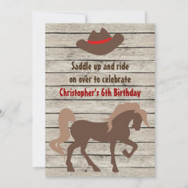 Bruin Paard en Cowboy Pet Western Verjaardag Kaart
