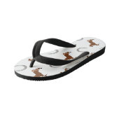 Bruin paard en grijs Hoefijzer Kinder design Teenslippers (Schuin)